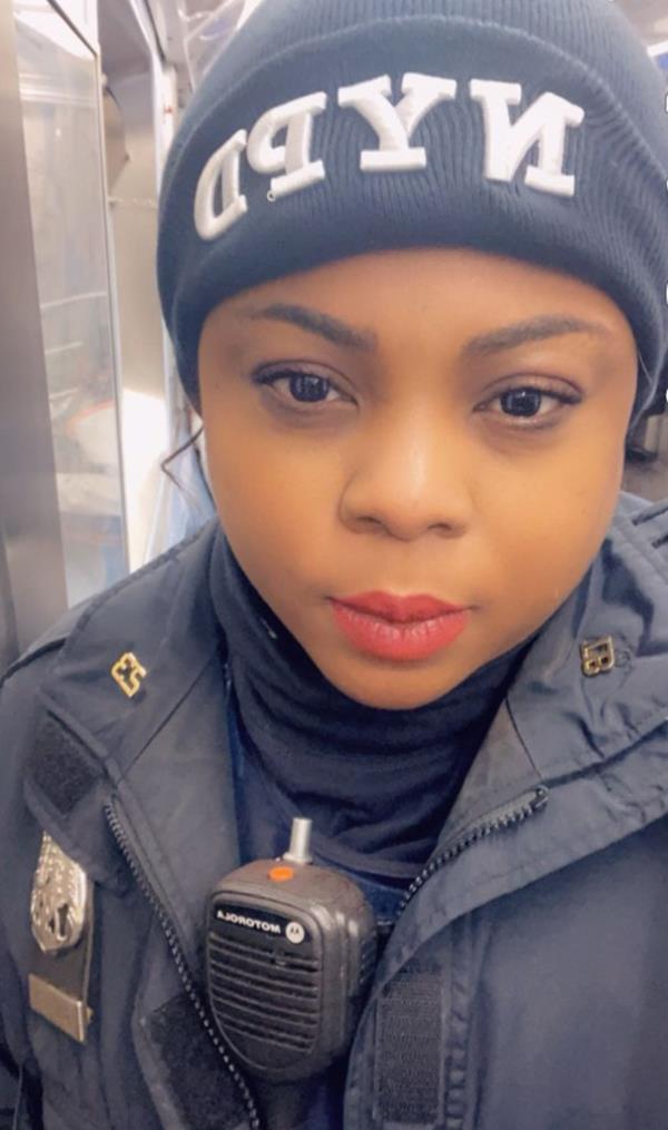 Saint-Jean said she joined the NYPD in 2016 because it had been a dream of hers. the officer in her uniform